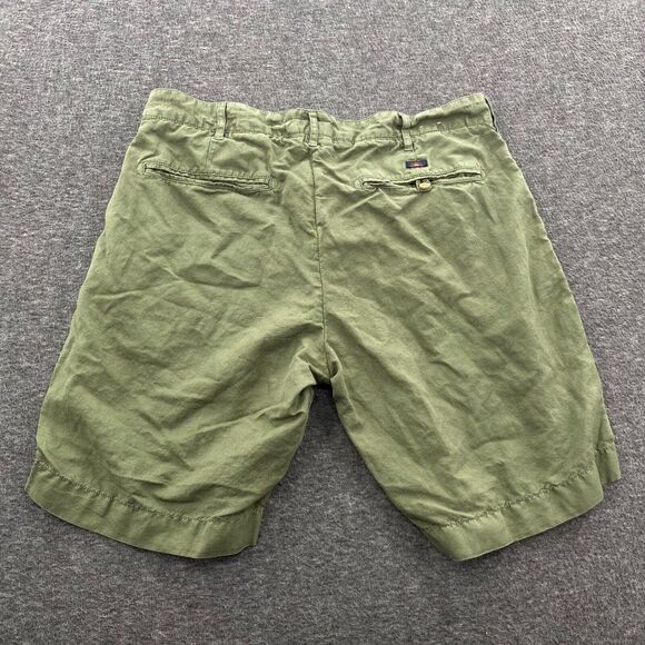 Faherty Men's Flat Front Linen/Cotton Blend Shorts - Moss - 34‎ - Picture 6 of 11